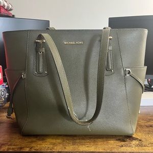 Michael Kors olive and gold medium purse